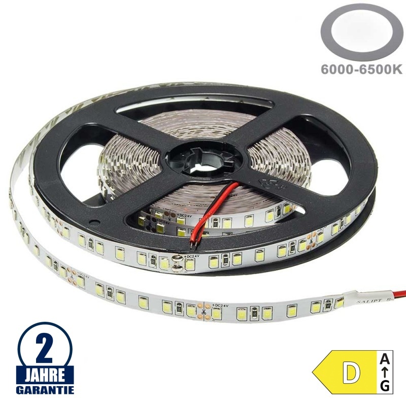 120SMD/m 9,6W/m 24V LED Streifen 2835 Kaltweiß 5m