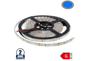 60SMD/m 4,8W/m 12V LED Streifen 2835 Blau Spritzwassergeschützt 5m