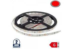 60SMD/m 4,8W/m 12V LED Streifen 2835 Rot Spritzwassergeschützt 5m