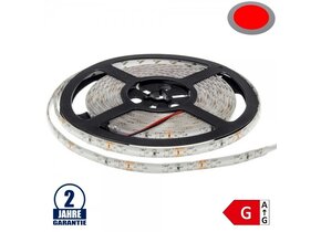 60SMD/m 4,8W/m 12V LED Streifen 2835 Rot Spritzwassergeschützt 5m