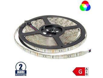 60SMD/m 14,4W/m 24V LED Streifen 5050 RGB Spritzwassergeschützt 5m Rolle