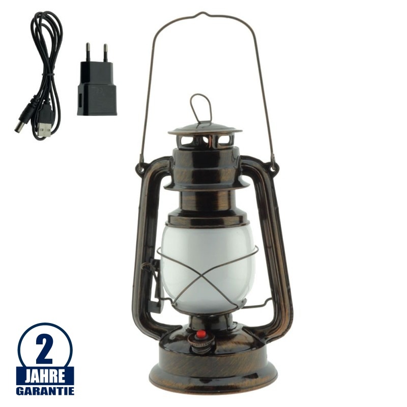 LED Laterne 3W SMD Bronze mit Akku