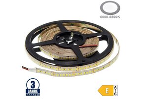 196SMD/m 20W/m 24V Professional LED Streifen 2835 Kaltweiß 5m Spritzwassergeschützt