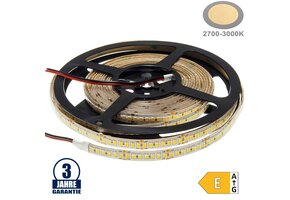 196SMD/m 20W/m 24V Professional LED Streifen 2835 Warmweiß 5m Spritzwassergeschützt