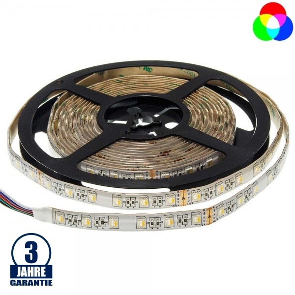 60SMD/m 16W/m 24V Professional LED Streifen RGBWW Spritzwassergeschützt 5m Rolle