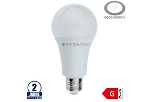 18W LED E27 A65 Birne Kunststoff Kaltweiß