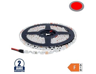 60SMD/m 7,2W/m 12V LED S-Streifen 2835 5m Rot Spritzwassergeschützt
