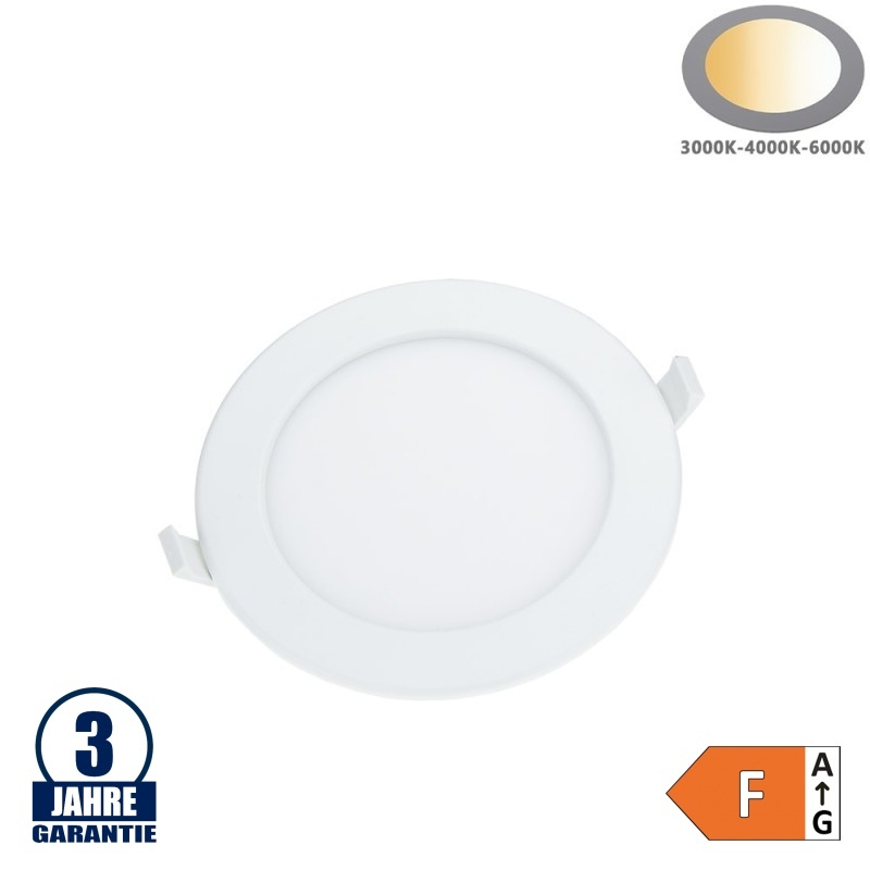 12W LED Einbauleuchte Slim Rund CCT Farbwechsel IP44