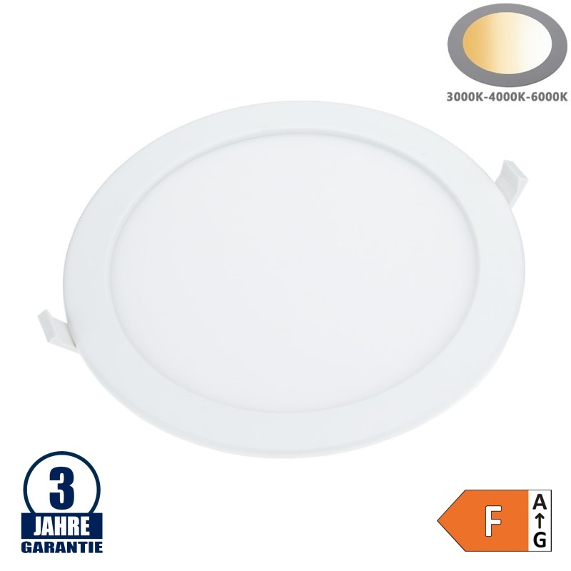 24W LED Einbauleuchte Slim Rund CCT Farbwechsel IP44