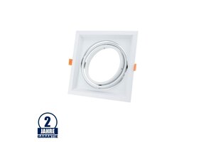 Einbaurahmen für LED AR111 Rechteckig 185x185mm Schwenkbar 1 Spot Weiß 2er Packung