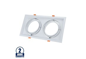 Einbaurahmen für LED AR111 Rechteckig 335x185mm Schwenkbar 2 Spots Weiß 2er Packung