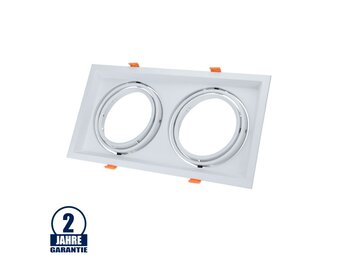 Einbaurahmen für LED AR111 Rechteckig 335x185mm Schwenkbar 2 Spots Weiß 2er Packung