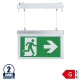 2W LED Notausgangsleuchte Seilabhängung Kunststoff 3.6V 900mAh Ni-Cd Akku