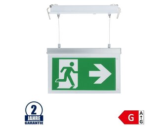 2W LED Notausgangsleuchte Seilabhängung Kunststoff 3.6V 900mAh Ni-Cd Akku