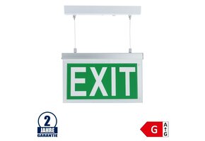 2W LED Notausgangsleuchte Seilabhängung Aluminium 3.6V 900mAh Ni-Cd Akku