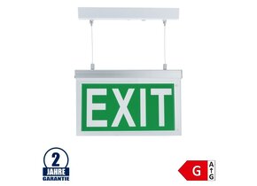 2W LED Notausgangsleuchte Seilabhängung Aluminium 3.6V 900mAh Ni-Cd Akku