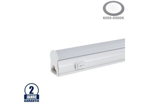 4W LED Röhre T5 mit Gehäuse 29,8CM, 230V, Matt mit Schalter Kaltweiß