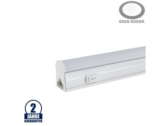 4W LED Röhre T5 mit Gehäuse 29,8CM, 230V, Matt mit Schalter Kaltweiß