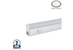 4W LED Röhre T5 mit Gehäuse 29,8CM, 230V, Matt mit Schalter Neutralweiß
