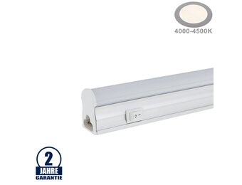 4W LED Röhre T5 mit Gehäuse 29,8CM, 230V, Matt mit Schalter Neutralweiß