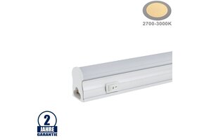 20W LED Röhre T5 mit Gehäuse 145,8cm, 230V, Matt mit Schalter Warmweiß