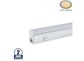 20W LED Röhre T5 mit Gehäuse 145,8cm, 230V, Matt mit Schalter Warmweiß