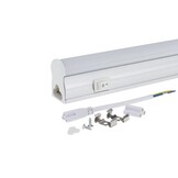 20W LED Röhre T5 mit Gehäuse 145,8cm, 230V, Matt mit Schalter Warmweiß