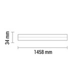 20W LED Röhre T5 mit Gehäuse 145,8cm, 230V, Matt mit Schalter Warmweiß