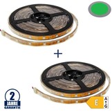 30SMD/m 7,2W/m 12V LED Streifen 5050 Grün Spritzwassergeschützt 5m 1+1 Gratis Aktion