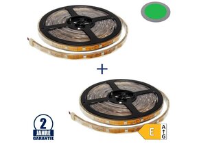 30SMD/m 7,2W/m 12V LED Streifen 5050 Grün Spritzwassergeschützt 5m 1+1 Gratis Aktion
