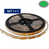 30SMD/m 7,2W/m 12V LED Streifen 5050 Grün Spritzwassergeschützt 5m 1+1 Gratis Aktion