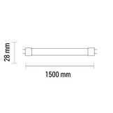 22W LED G13/T8 Glas Röhre 150cm Kaltweiß CL