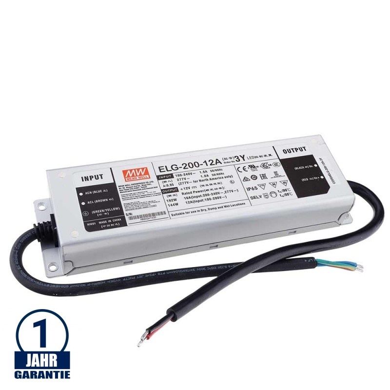 MEAN WELL 192W 12V DC Metall Netzteil Wasserdicht IP65