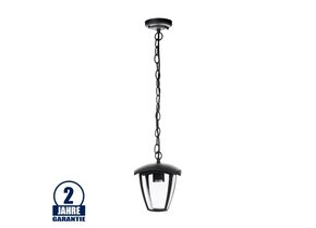 Außen Laterne mit E27 Fassung Deckenmontage/ Hängeleuchte Schwarz