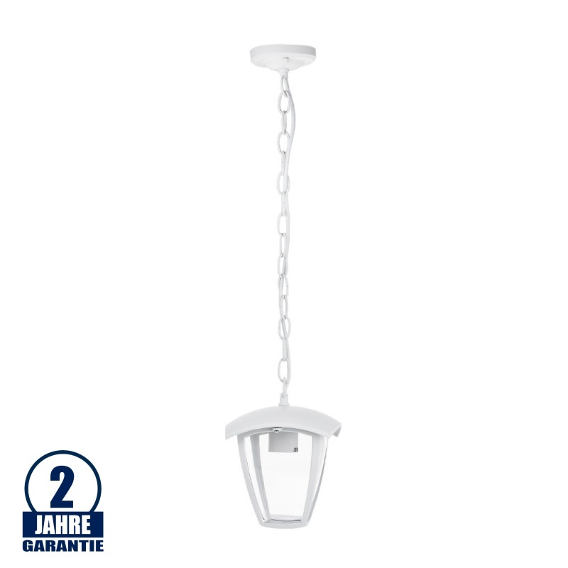 Außen Laterne mit E27 Fassung Deckenmontage/ Hängeleuchte Weiß