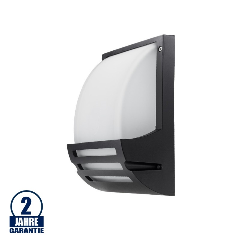 Wandleuchte mit E27 Fassung Aluminium Matt Schwarz