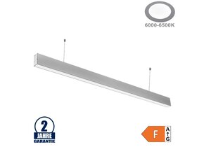 40W LED Linearleuchte mit Abhängung Silber Kaltweiß