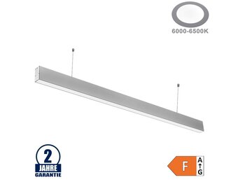 40W LED Linearleuchte mit Abhängung Silber Kaltweiß
