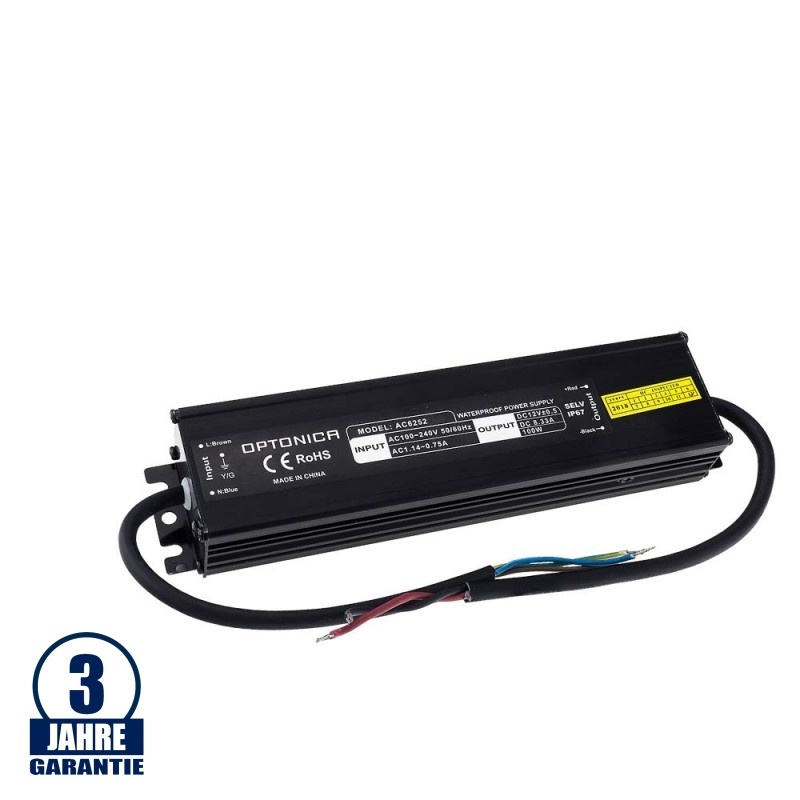100W 12V DC Metall Netzteil Professional Wassergeschützt