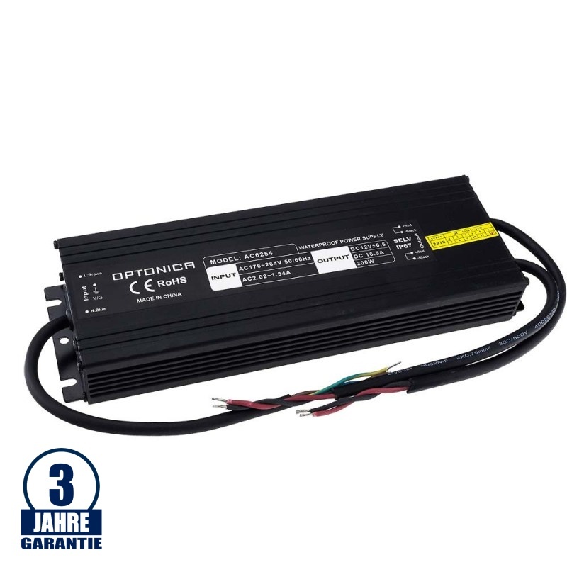200W 12V DC Metall Netzteil Professional Wassergeschützt