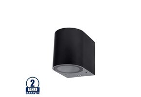 Wandleuchte mit GU10 Fassung 1-fach Zylinder Schwarz IP54