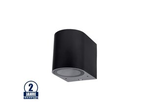 Wandleuchte mit GU10 Fassung 1-fach Zylinder Schwarz IP54