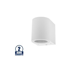 Wandleuchte mit GU10 Fassung 1-fach Zylinder Weiß IP54