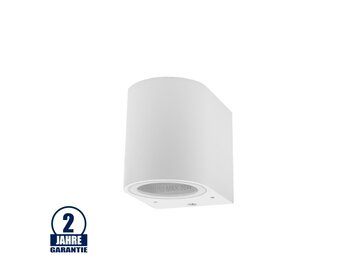 Wandleuchte mit GU10 Fassung 1-fach Zylinder Weiß IP54