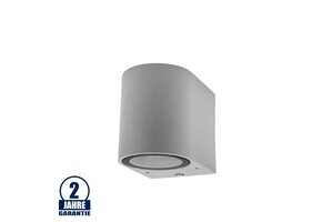 Wandleuchte mit GU10 Fassung 1-fach Zylinder Silber IP54