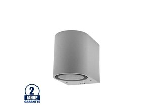 Wandleuchte mit GU10 Fassung 1-fach Zylinder Silber IP54
