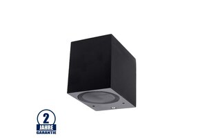 Wandleuchte mit GU10 Fassung 1-fach Quader Schwarz IP54