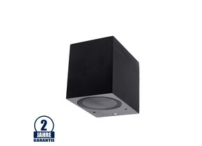 Wandleuchte mit GU10 Fassung 1-fach Quader Schwarz IP54