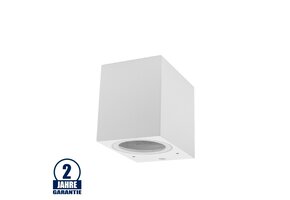 Wandleuchte mit GU10 Fassung 1-fach Quader Weiß IP54