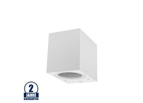 Wandleuchte mit GU10 Fassung 1-fach Quader Weiß IP54